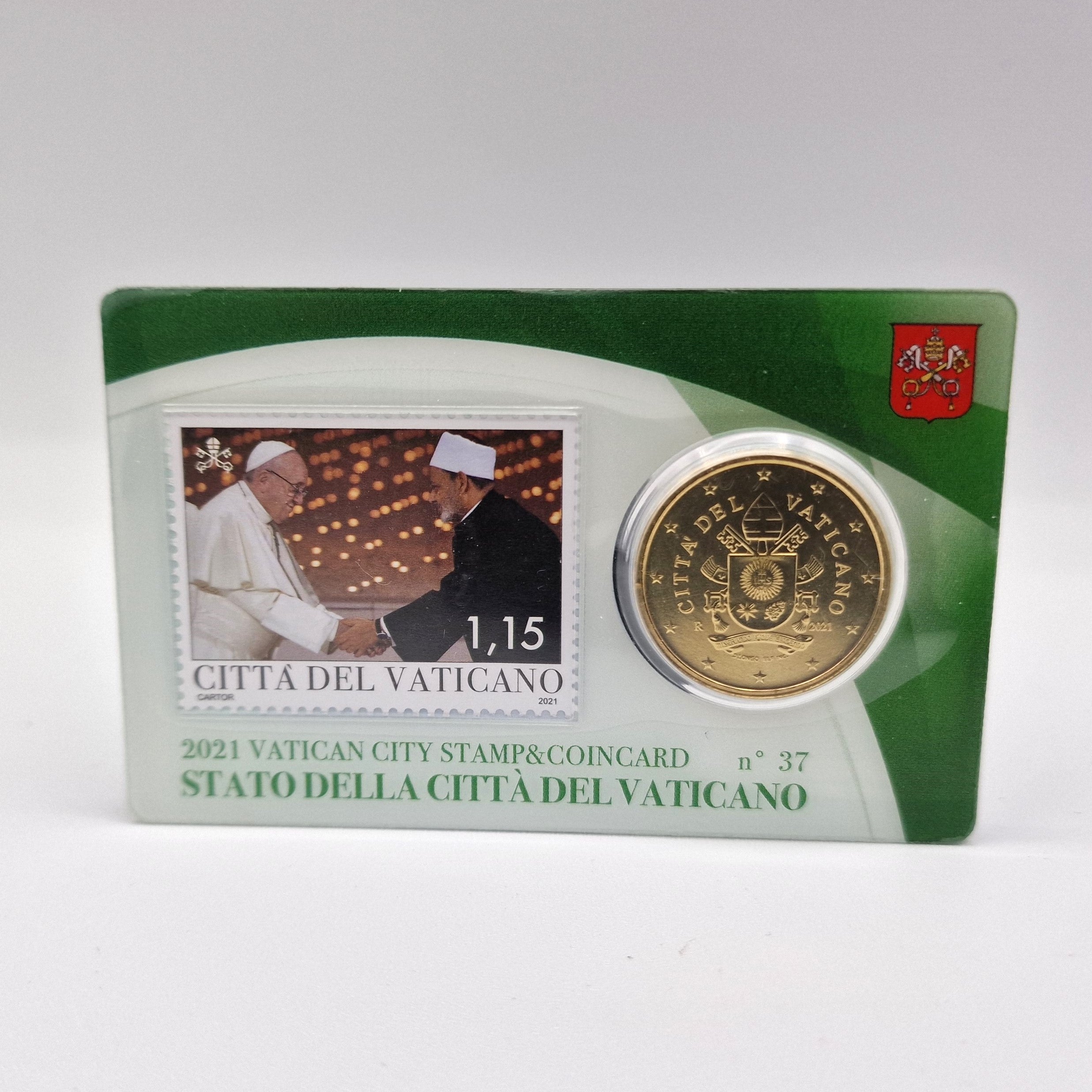 2021 50 Cent - Vaticano Coincard c/ selo N37